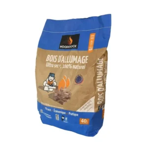 WOODSTOCK Lenha para Acender – Saco de 40 Litros, Toros de 10 cm